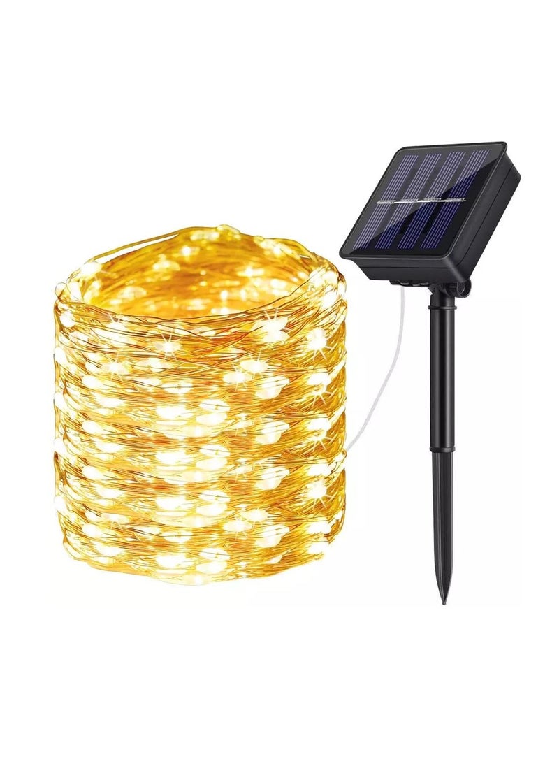 Yuwell - Solar Powered Fairy String Lights Warm White 10 Meter 100 LED Light Waterproof Light Ramadan Light For Ramadan Decoration - Image 1