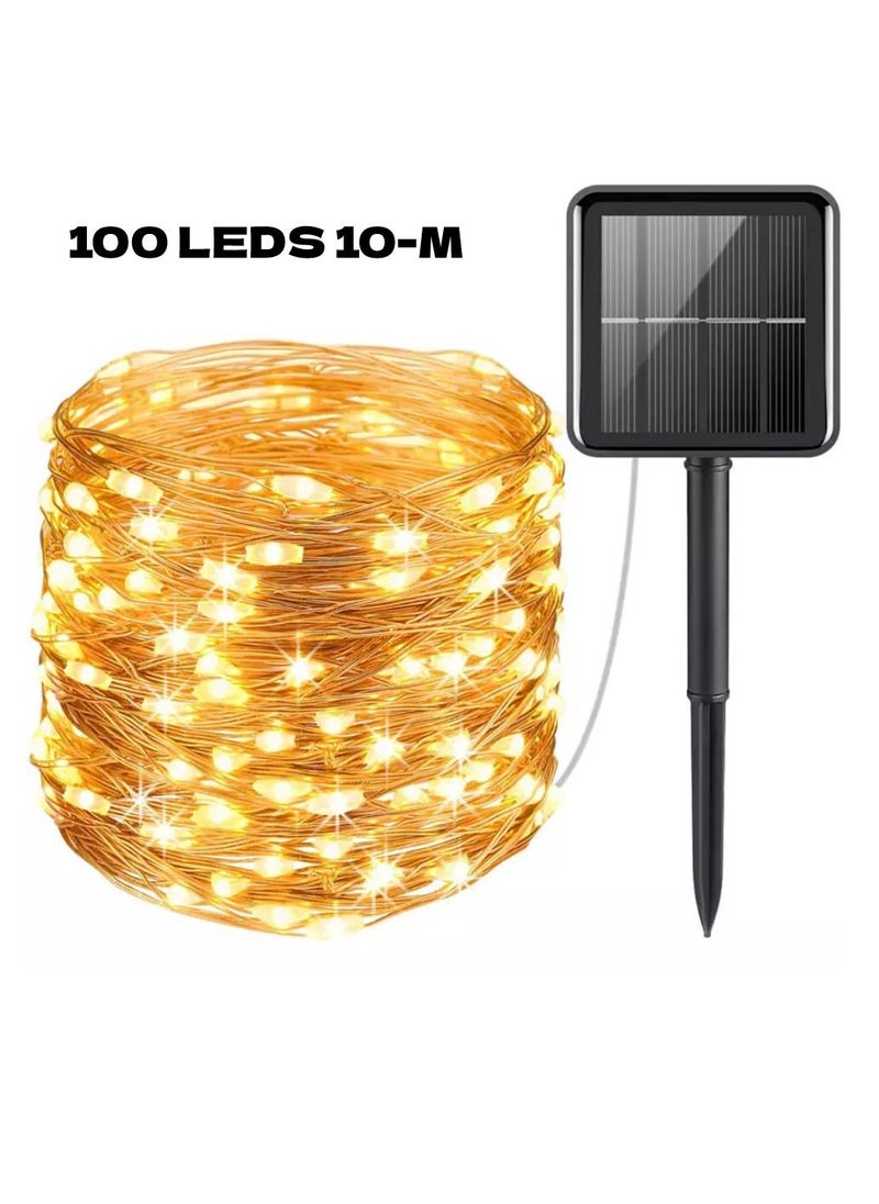 Yuwell - Solar Powered Fairy String Lights Warm White 10 Meter 100 LED Light Waterproof Light Ramadan Light For Ramadan Decoration - Image 1