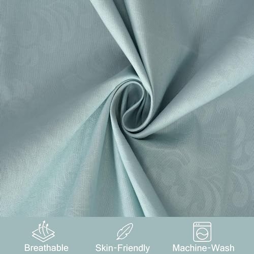 FRESH FROM LOOM Microfiber Rotary Printed Bed Sheet - Single Bedsheet, Hypoallergenic, Wrinkle Free with 1 Pillow Covers (60 x 90 Inches | Turquoise, Damas Design) 144 TC - Image 2