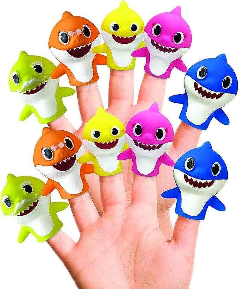 ginsey Nickelodeon Baby Shark 10 Pc Finger Puppet Set - Party Favors, Educational Story Time, Floating Pool & Beach Toys - Image 1