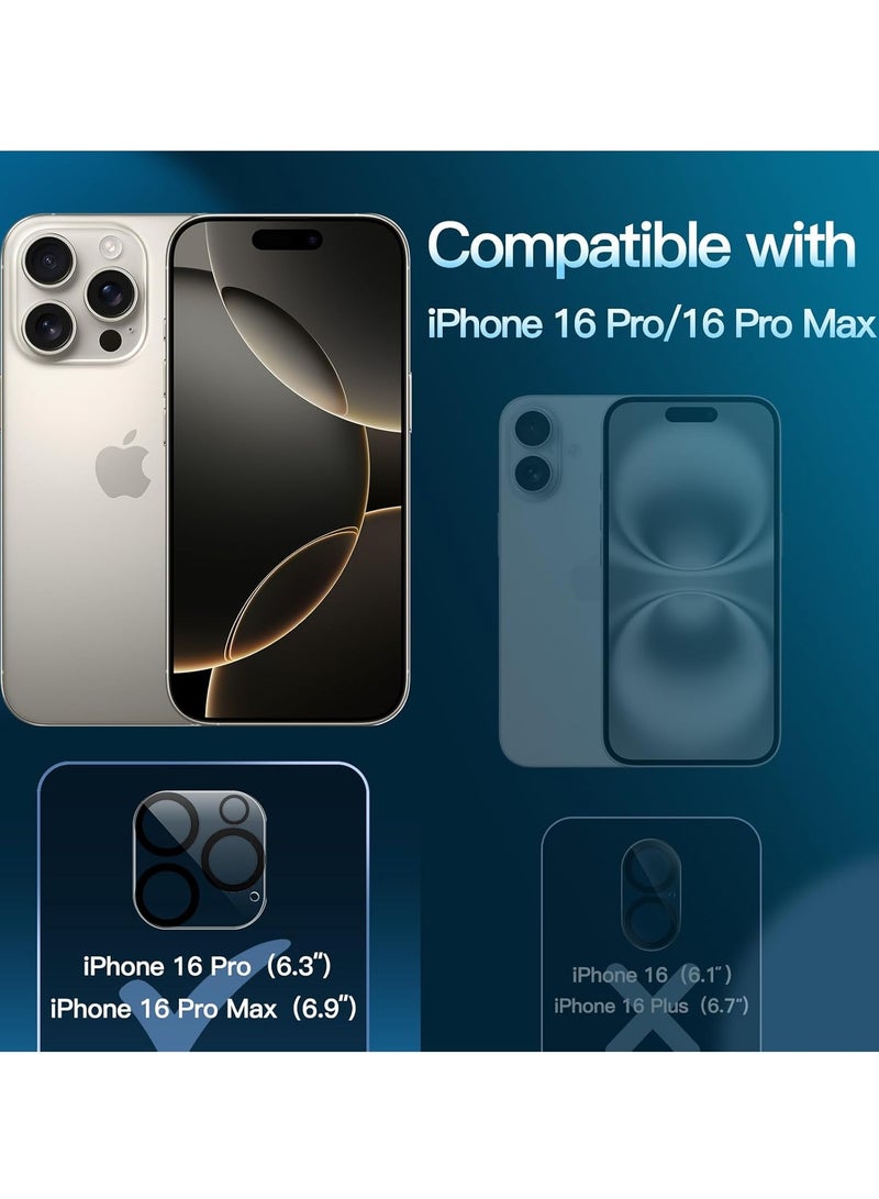 Camera Lens Protector for iPhone 16 Pro & Pro Max – 9H Tempered Glass, Anti-Scratch, Case Friendly, HD Clear (3-Pack) - Image 2
