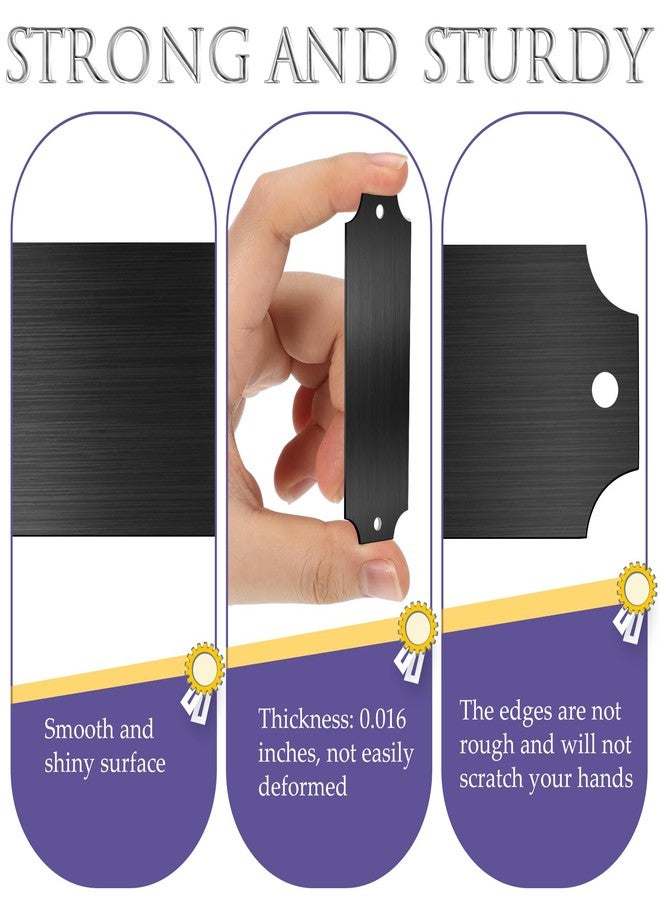 Yaocom ياوكوم 12 قطعة لوحات اسم محفورة، لوحة معدنية صلبة مصقولة بالليزر، لوحة شخصية فارغة، إطار بطاقة اسم مخصص مع ظهر لاصق ومسامير للتركيب الذاتي (زاوية سوداء مشقوقة، 1 بوصة × 3 بوصة) - Image 3