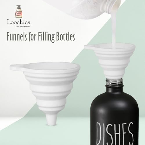 LOOCHICA Black Glass Kitchen Soap Dispenser, Detergent Dispenser or Dish Soap Dispenser for Kitchen Sink, Black Soap Dispenser, Modern Farmhouse Decor Dish Soap Pump for Kitchen Organization - Image 5