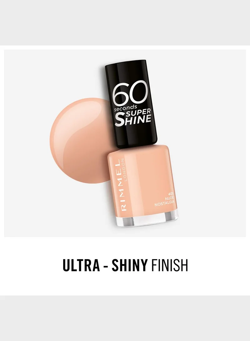 RIMMEL LONDON Rimmel 60 Seconds Super Shine Nail Polish – 401 – Nude Nostalgia, 8ml