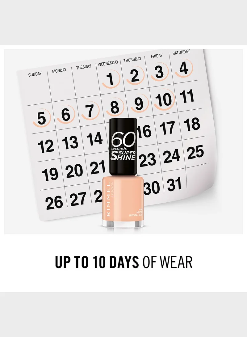 RIMMEL LONDON Rimmel 60 Seconds Super Shine Nail Polish – 401 – Nude Nostalgia, 8ml