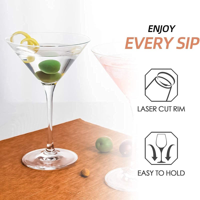 NVRA Premium Crystal Martini Glasses Set of 2 48 Ounce 140ml VShape Straightstemmed Italian Clear Elegant Cocktail Glasses for Bar Martini Pisco Sour Juice Cosmopolitan Gimlet - Image 4