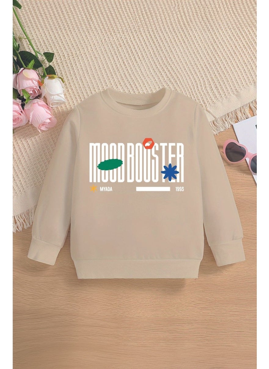 Myada - Moodbooster 1993 Printed Oversize Hooded Kids Sweatshirt with Polar Fleece Inside 15640 - Image 1