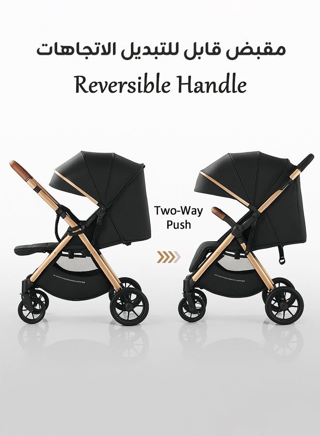 ريوليو عربة أطفال ثنائية الاتجاه | ممتص صدمات ممتاز | مواجهة للأمام والخلف | مظلة ومقعد كبير | حزام أمان بخمس نقاط | حامل كوب | سلة كبيرة | قابلة للطي بسرعة | من 0 إلى 36 شهرًا | رمادي - Image 2