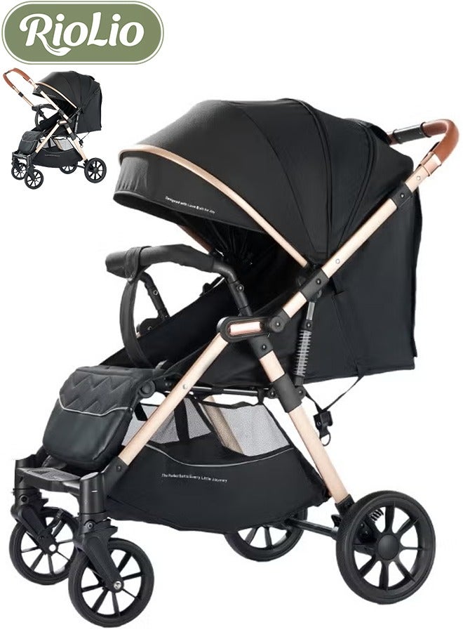 ريوليو عربة أطفال ثنائية الاتجاه | ممتص صدمات ممتاز | مواجهة للأمام والخلف | مظلة ومقعد كبير | حزام أمان بخمس نقاط | حامل كوب | سلة كبيرة | قابلة للطي بسرعة | من 0 إلى 36 شهرًا | رمادي - Image 1