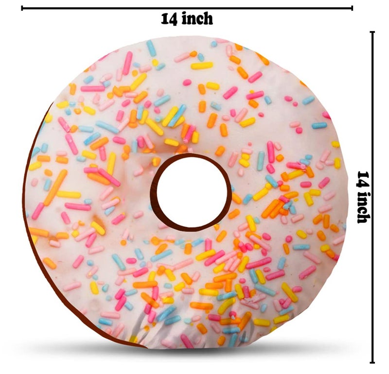 DREAMVIO Velvet Donut/Doughnut Plush Cushion/Pillow for Kids - 14X14 Inch, Design11 (Multicolor) - Image 2
