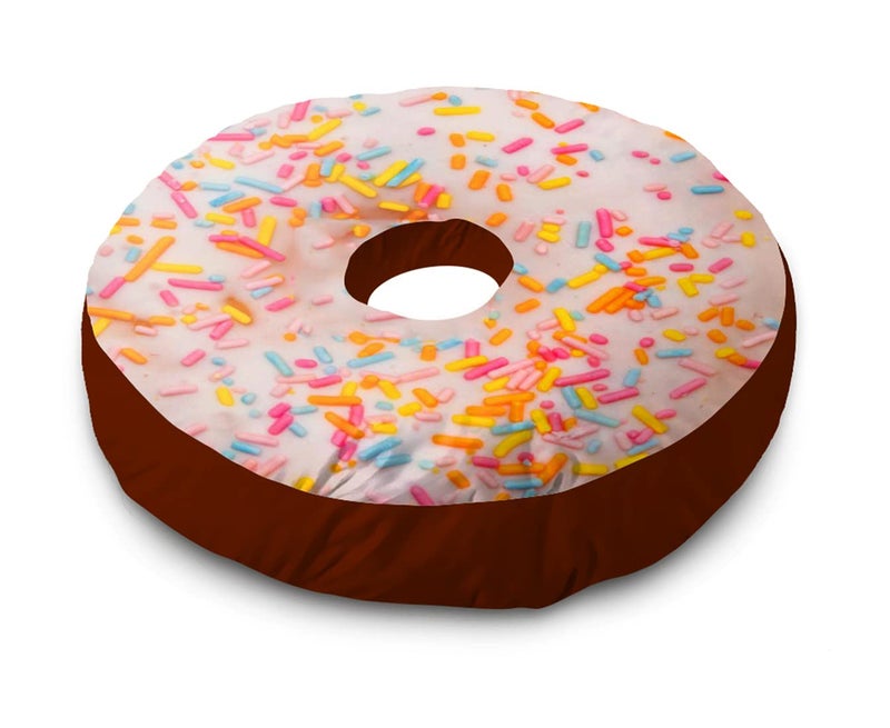 DREAMVIO Velvet Donut/Doughnut Plush Cushion/Pillow for Kids - 14X14 Inch, Design11 (Multicolor) - Image 5