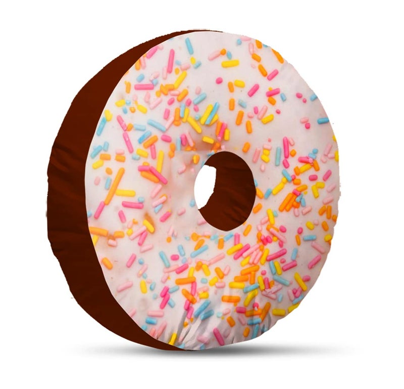 DREAMVIO Velvet Donut/Doughnut Plush Cushion/Pillow for Kids - 14X14 Inch, Design11 (Multicolor) - Image 3
