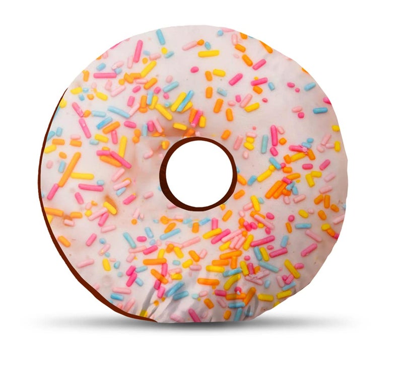 DREAMVIO Velvet Donut/Doughnut Plush Cushion/Pillow for Kids - 14X14 Inch, Design11 (Multicolor) - Image 1