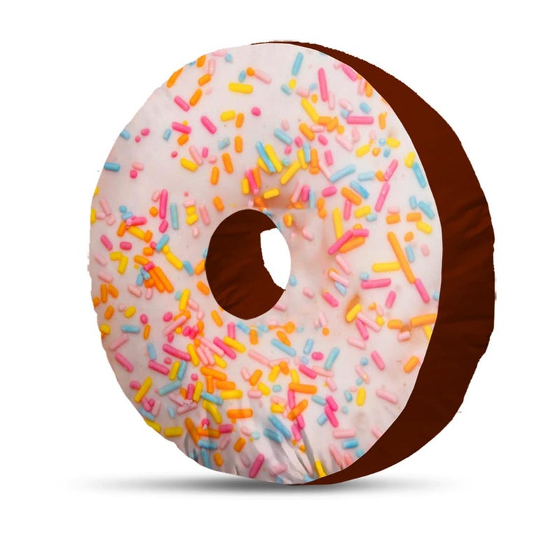 DREAMVIO Velvet Donut/Doughnut Plush Cushion/Pillow for Kids - 14X14 Inch, Design11 (Multicolor) - Image 4