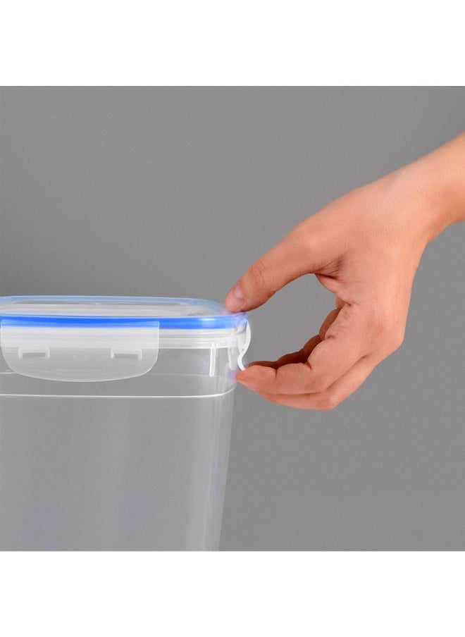 Dunia Fresh & Lock Blue Rectangular 4-Piece Container Set for Refrigerator with Airtight Lids - Storage Solution - BPA-Free | Lead-Free (Sizes: 550ml, 1000ml, 1800ml, 3000ml)