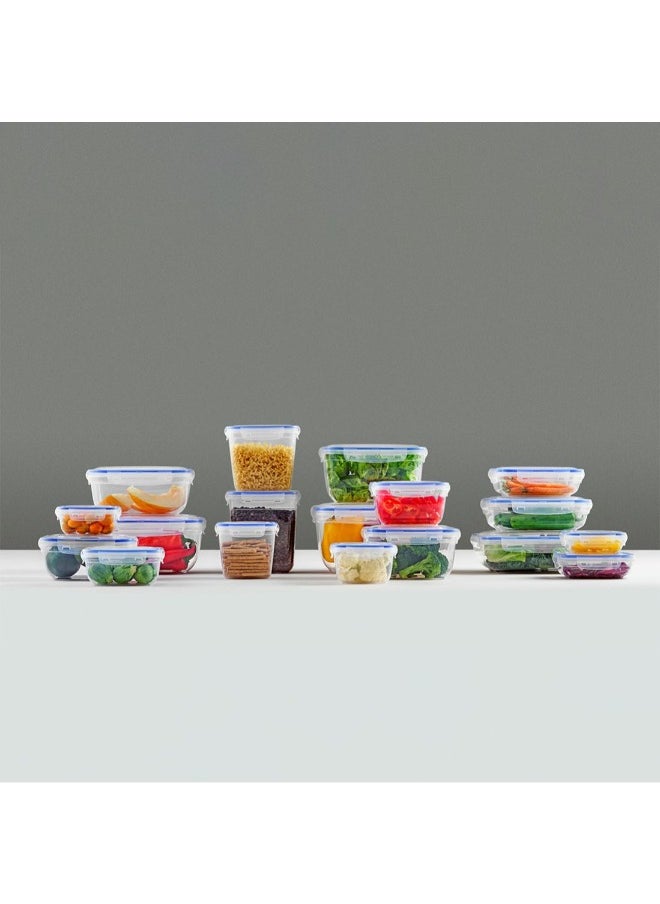 Dunia Fresh & Lock Blue Rectangular 4-Piece Container Set for Refrigerator with Airtight Lids - Storage Solution - BPA-Free | Lead-Free (Sizes: 550ml, 1000ml, 1800ml, 3000ml)