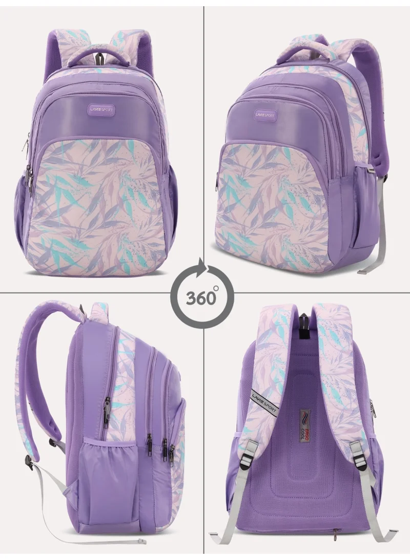 Lavie  Sport 35L Iris Backpack | Laptop Compatiable | Raincover (Purple) for Women | Best Price UAE