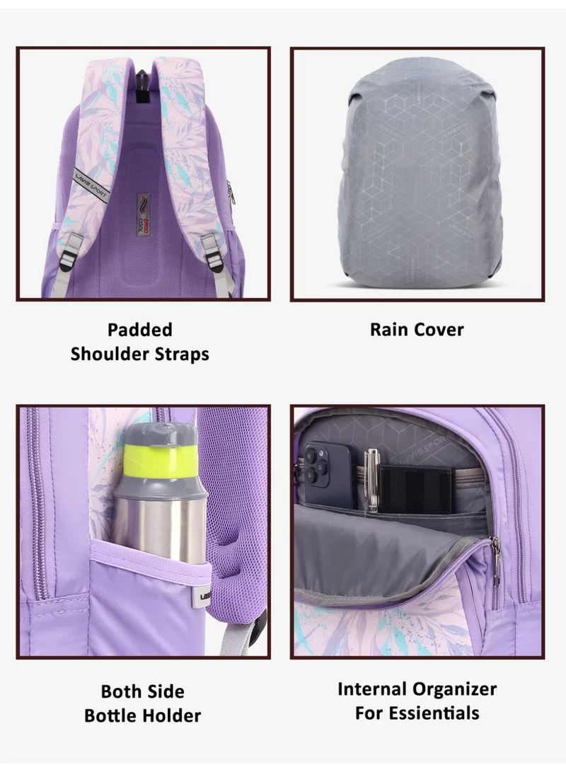 Lavie  Sport 35L Iris Backpack | Laptop Compatiable | Raincover (Purple) for Women | Best Price UAE