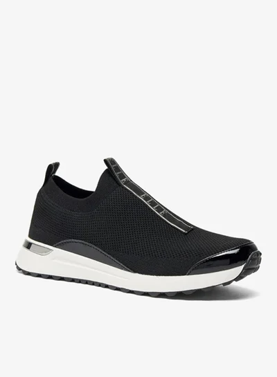 ELLE Women's Mesh Slip-On Low Ankle Sneakers with Tape Detail and Pull Tabs