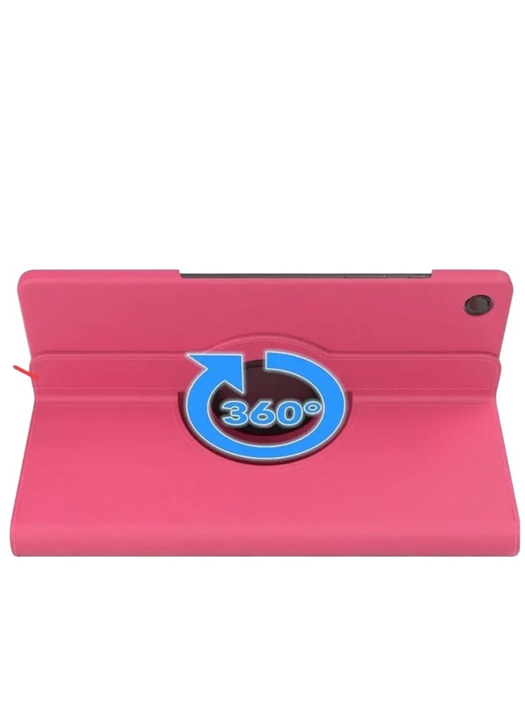 Case for Samsung Galaxy Tab A9 Plus Protective Tablet Smart Cover Rotating Stand Case 360° Rotating with Stand Function Synthetic Leather Pink - Image 4