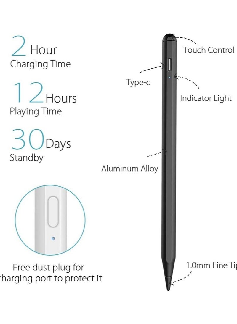 إلترازون Upgraded Stylus Pen for Touch Screens, Rechargeable Phone Pen for Android & iOS Compatible with iPhone/iPad/Pro/Mini/Other Tables & Smart Phone  - Image 3
