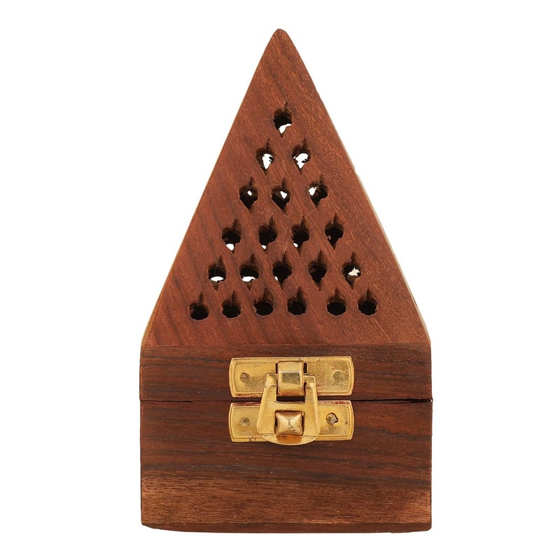 Rolimoli Wooden Incense Holder Pyramid Shape Dhoop Batti Agarbatti Stand Holder Dhoop for Pooja - Image 1