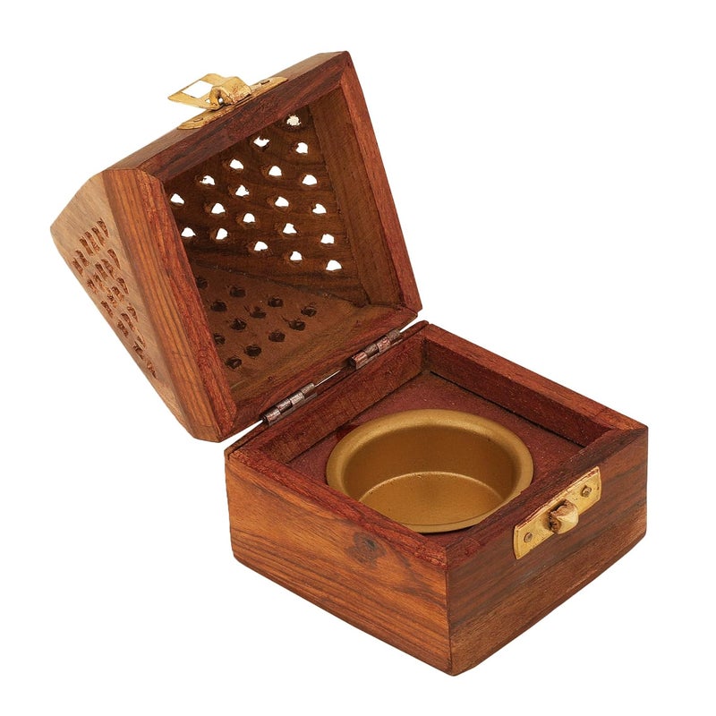 Rolimoli Wooden Incense Holder Pyramid Shape Dhoop Batti Agarbatti Stand Holder Dhoop for Pooja - Image 3