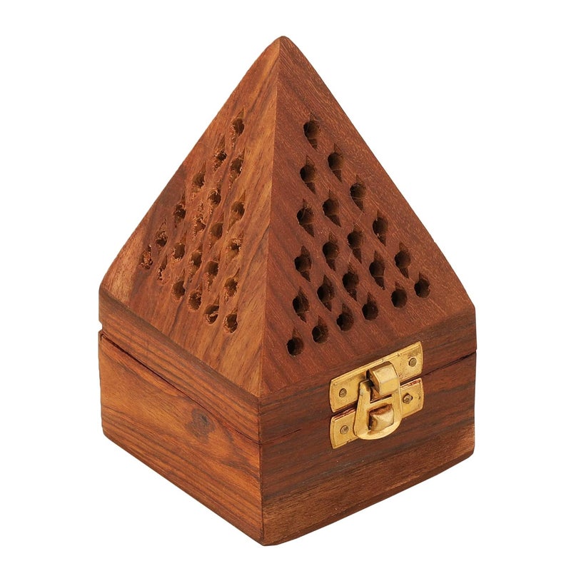 Rolimoli Wooden Incense Holder Pyramid Shape Dhoop Batti Agarbatti Stand Holder Dhoop for Pooja - Image 2