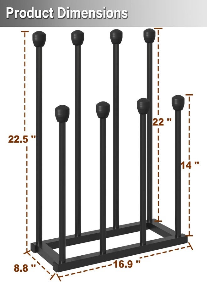 Tigerden 22.5 Inches Free Standing Shoe Racks, Tall Black Metal Boot Rack Organizer for 4 Pairs, Knee-High Boot Storage Shelf for Closet, Bedroom, Entryway, Hallway, Black - Image 5