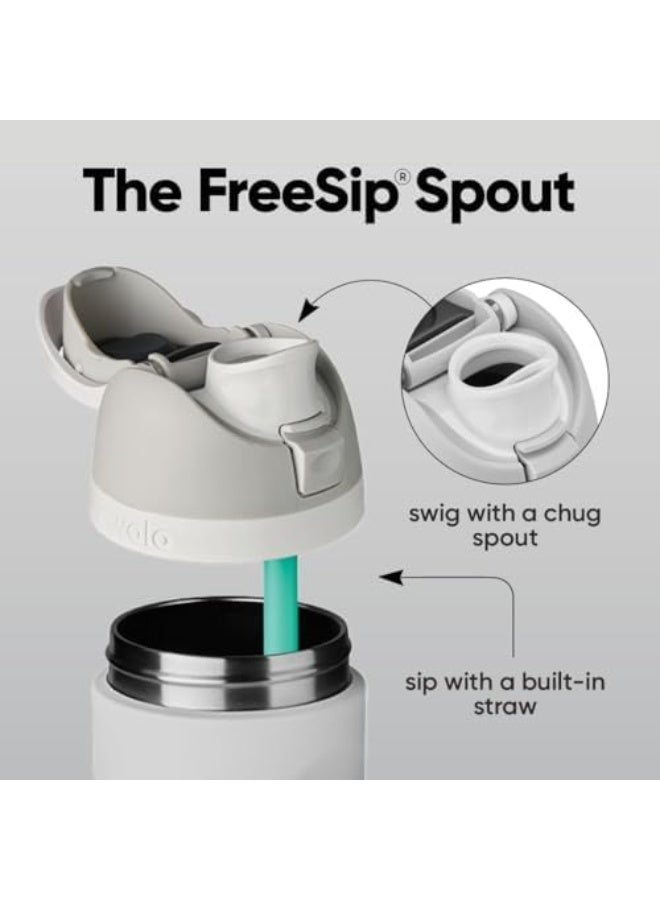 زجاجة مياه رياضية من الفولاذ المقاوم للصدأ معزولة بطبقتين من أوالا فري سيب، مزودة بماصة، خالية من مادة BPA، عبوة واحدة، 32 أونصة (أبيض) - Image 2