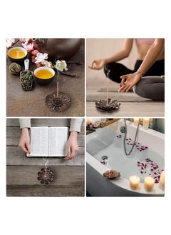 Y&D Lotus Stick Incense Burner, SYOSI Holder, Inscent Burner Disc for Stick, Coil, Cone with Ash Catcher, Mini Multipurpose Alloy Sandalwood (Brown, Two)  - Image 3