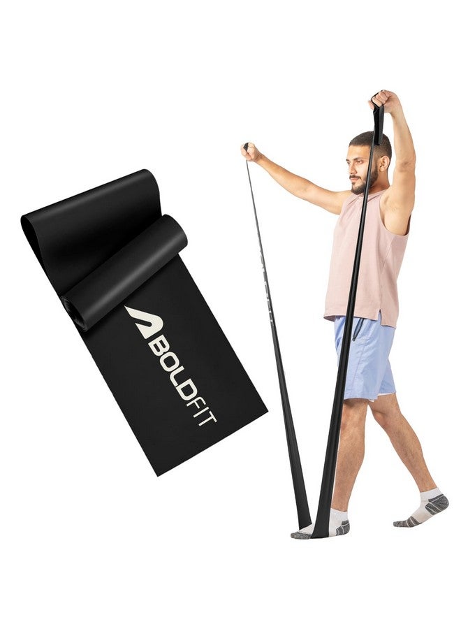 BOLDFIT أشرطة مقاومة بولدفِت للتمارين للنساء، أشرطة بيلاتس للتمارين المنزلية، شريط ثيرا لتقوية العضلات في الصالة الرياضية، شريط لاتكس ثيراباند للياقة البدنية، التمدد، اليوغا للرجال والنساء (ثقيل) 3.6 كجم أسود - Image 1