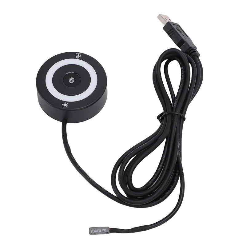 Biometric Fingerprint Scanner USB Reader with RGB Light Fast 360 Touch Recognition for Windows 10 11 - Image 1