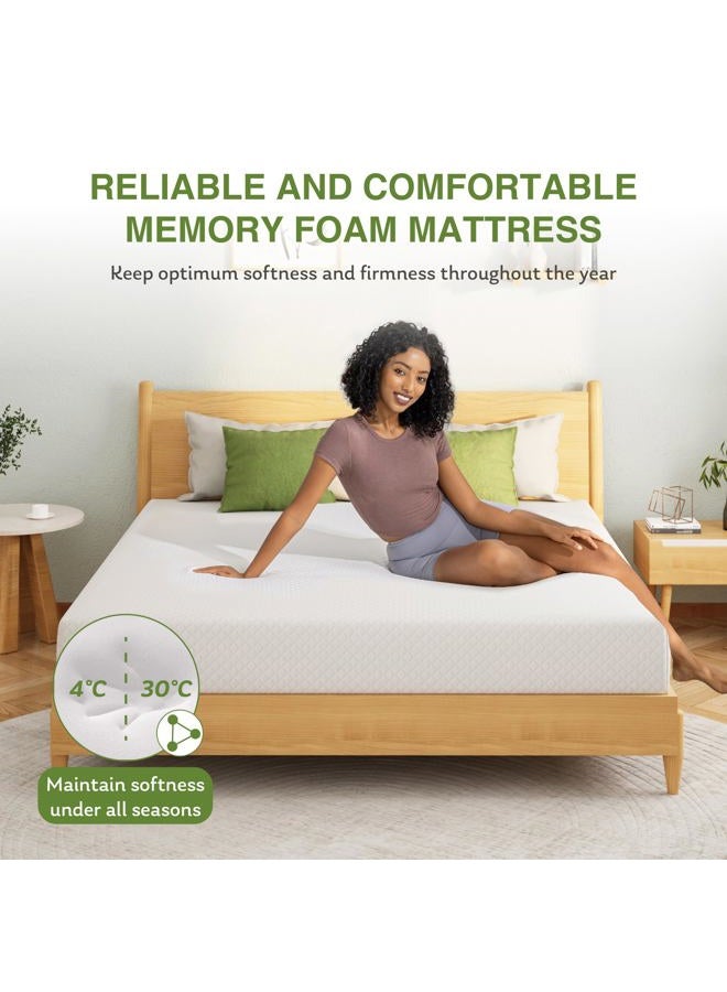 EGOHOME Twin XL Memory Foam Mattress, 6 Inch Bed Mattress in a Box with Cooling Green Tea Gel, Relieve Pressure with Medium Support, CertiPUR-US Certified, 80''L x 38''W, White - Image 5