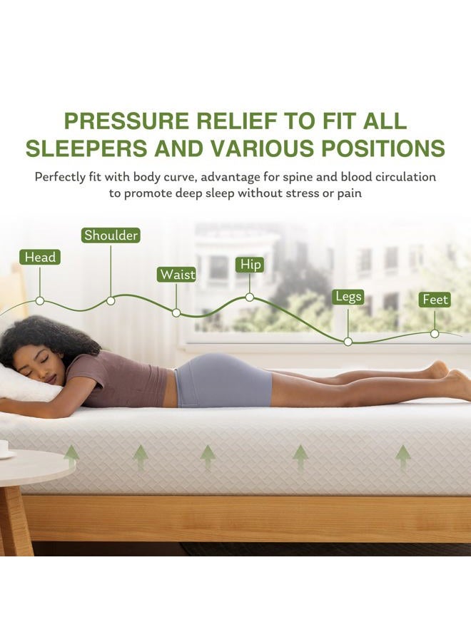 EGOHOME Twin XL Memory Foam Mattress, 6 Inch Bed Mattress in a Box with Cooling Green Tea Gel, Relieve Pressure with Medium Support, CertiPUR-US Certified, 80''L x 38''W, White - Image 3