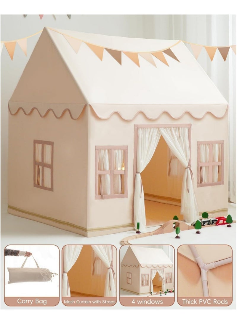 RollsTimi  Kids Castle Play Tent, Washable Mat And Lights Indoor Outdoor Fun - Image 2