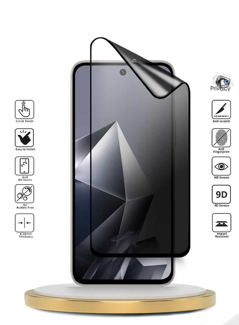 Wtech Infinix Note 50x 5G 2025 Premium Nano Ceramic Privacy Full Glue Full Cover Matte Flexible Screen Protector (MSCNMP) - Clear/Black - Image 2