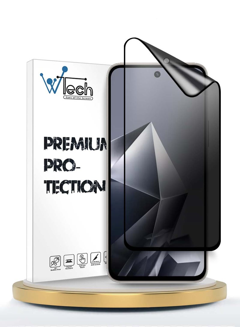 Wtech Infinix Note 50x 5G 2025 Premium Nano Ceramic Privacy Full Glue Full Cover Matte Flexible Screen Protector (MSCNMP) - Clear/Black - Image 1