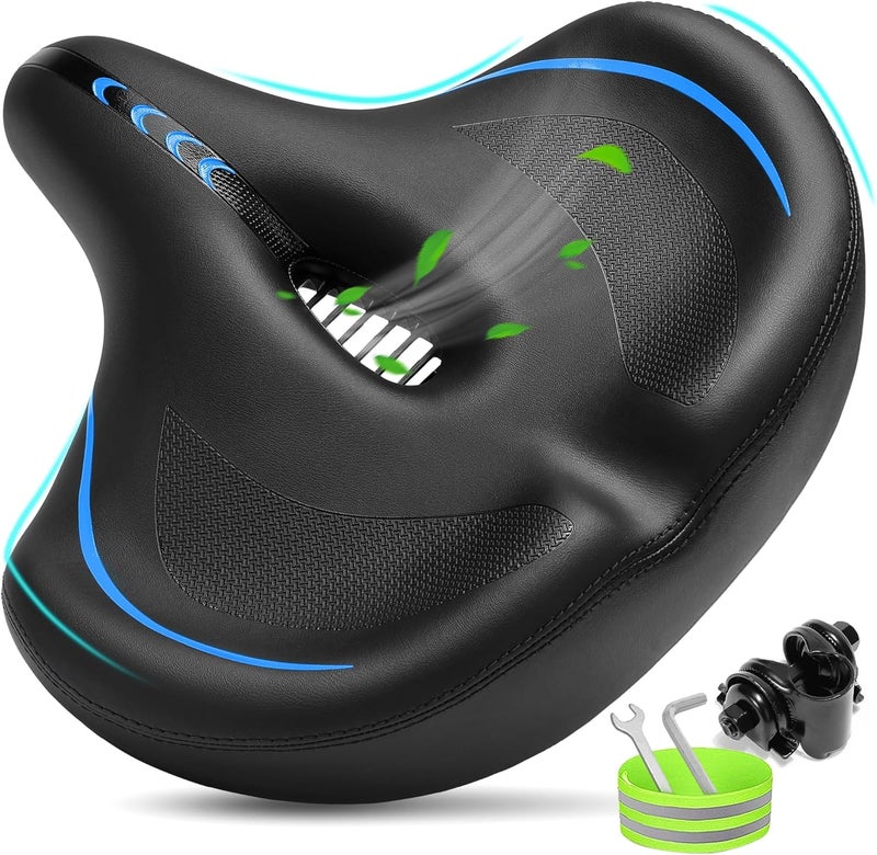 CDYWD Oversized Bike Seat for Men & Women - Extra Wide Bicycle Seat Cushion - Image 1