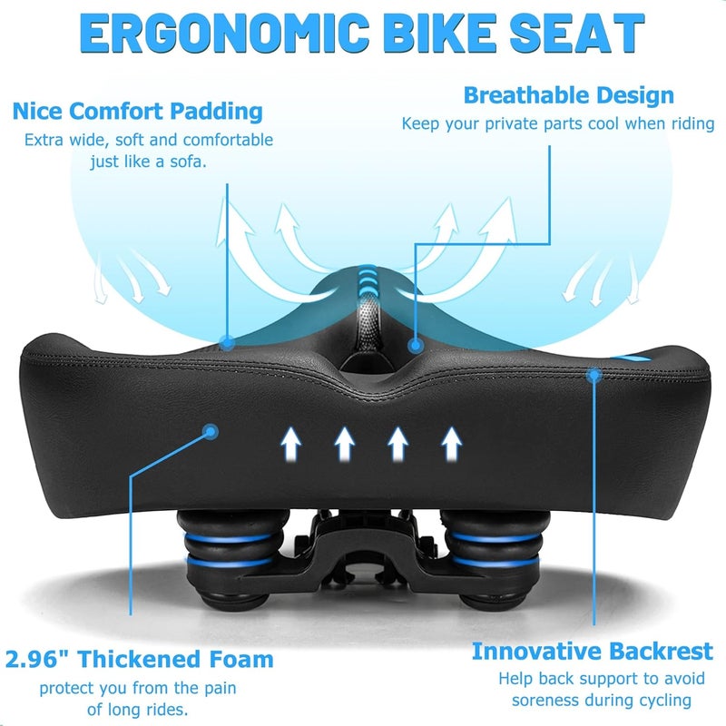 CDYWD Oversized Bike Seat for Men & Women - Extra Wide Bicycle Seat Cushion - Image 4