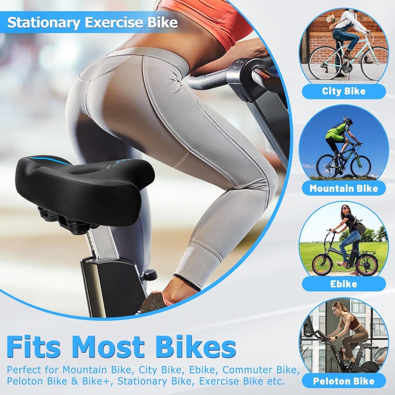 CDYWD Oversized Bike Seat for Men & Women - Extra Wide Bicycle Seat Cushion - Image 2