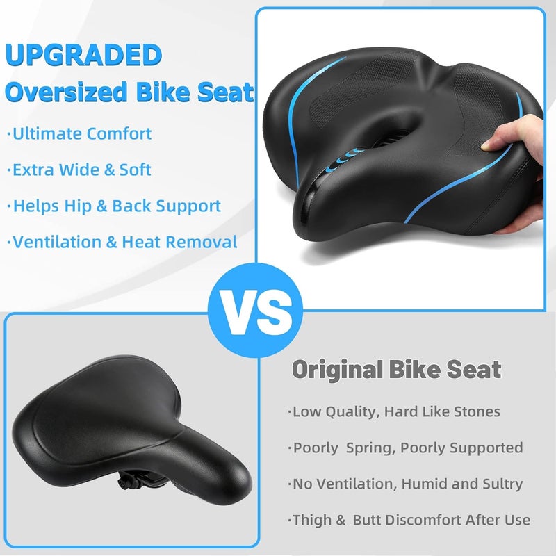 CDYWD Oversized Bike Seat for Men & Women - Extra Wide Bicycle Seat Cushion - Image 5