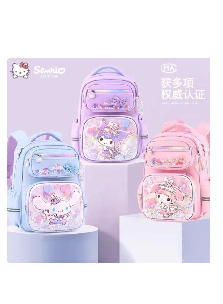 Sanrio Kuromi Cartoon Chracter Glitter Design School Backpack - Image 2