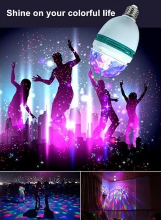 متجر ماى سوق :لمبة ديسكو LED دوارة متعددة الألوان RGB بقاعدة E27 - إضاءة حفلات كريستالية سحرية للمنازل والمناسبات(4 قطع) - Image 2