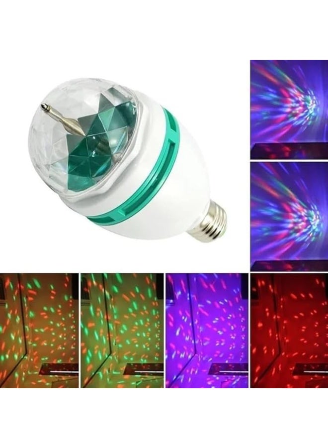متجر ماى سوق :لمبة ديسكو LED دوارة متعددة الألوان RGB بقاعدة E27 - إضاءة حفلات كريستالية سحرية للمنازل والمناسبات(4 قطع) - Image 3