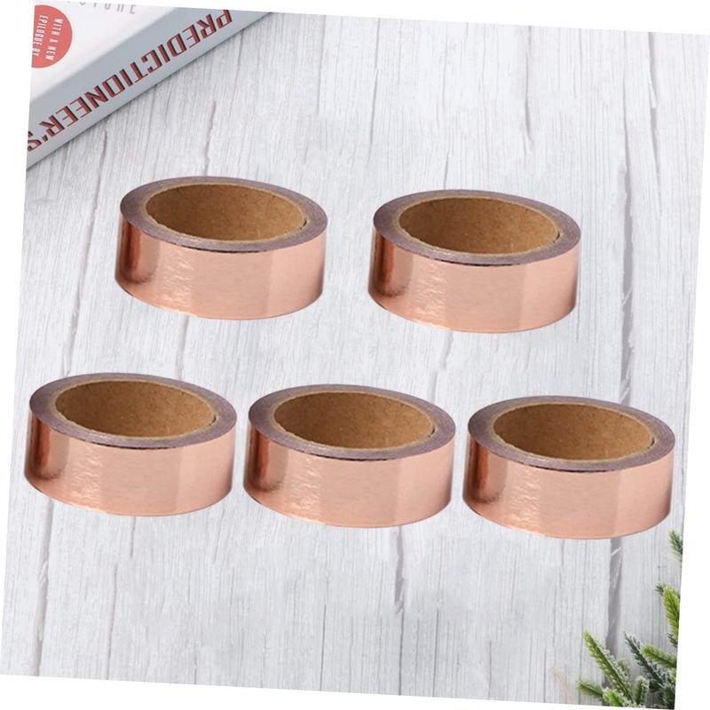 Rose Gold Washi Tape 5 Pack DIY Crafting Gift Wrapping Scrapbooking Journaling Decor - Image 5