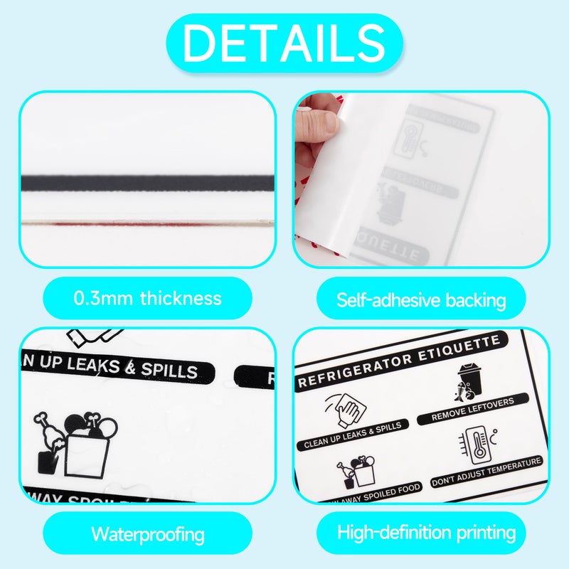 LUHIMO 4PCS Bathroom and Kitchen Rules Sign, Self-adhesive Waterproof Please Clean Up After Yourself Sign Sticker, Essentials for Refrigerator, Microwave, Office Kitchen, Break Room, Home Bathroom - Image 3