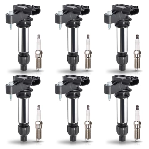 حزمة ENA 6 لفائف إشعال مع 6 شمعات إيريديوم 36 V6 2010 2012 2013 2014 2015 2016 متوافقة مع بويك شيفروليه كاديلاك ماليبو ألور إنكلايف ATS CTS SRX STS كامارو إمبالا تيرين لـ UF569
