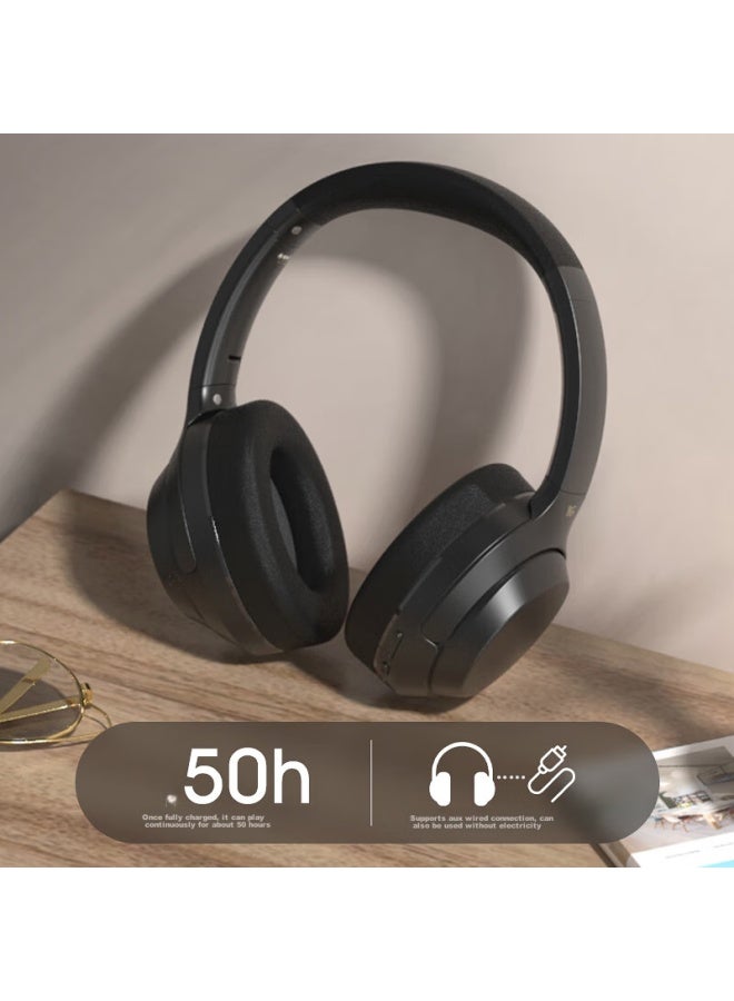 Ikf T1 Wireless Bluetooth Headphones With Call Noise Reduction, Bluetooth 5.4, Hifi Sound Quality, Long Battery Life, Low Latency, Retro White - Image 1