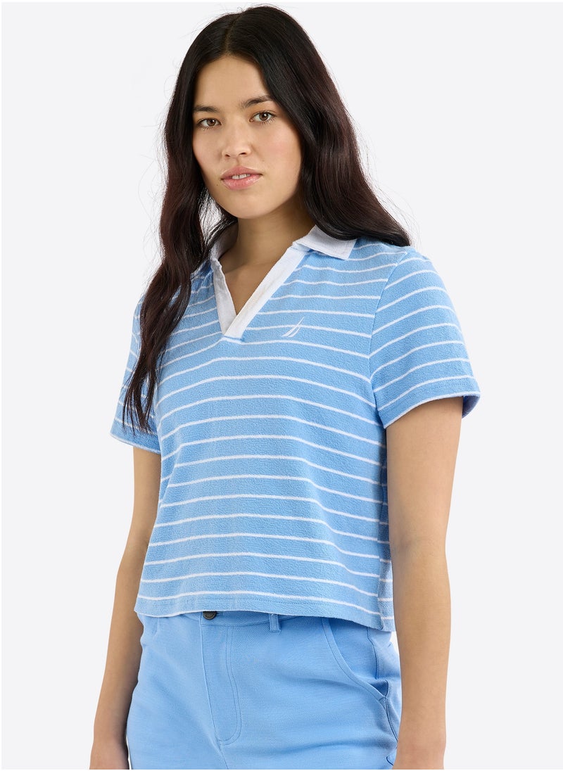 NAUTICA Striped Regular Fit Premium Cotton Polo Shirt  - Image 1